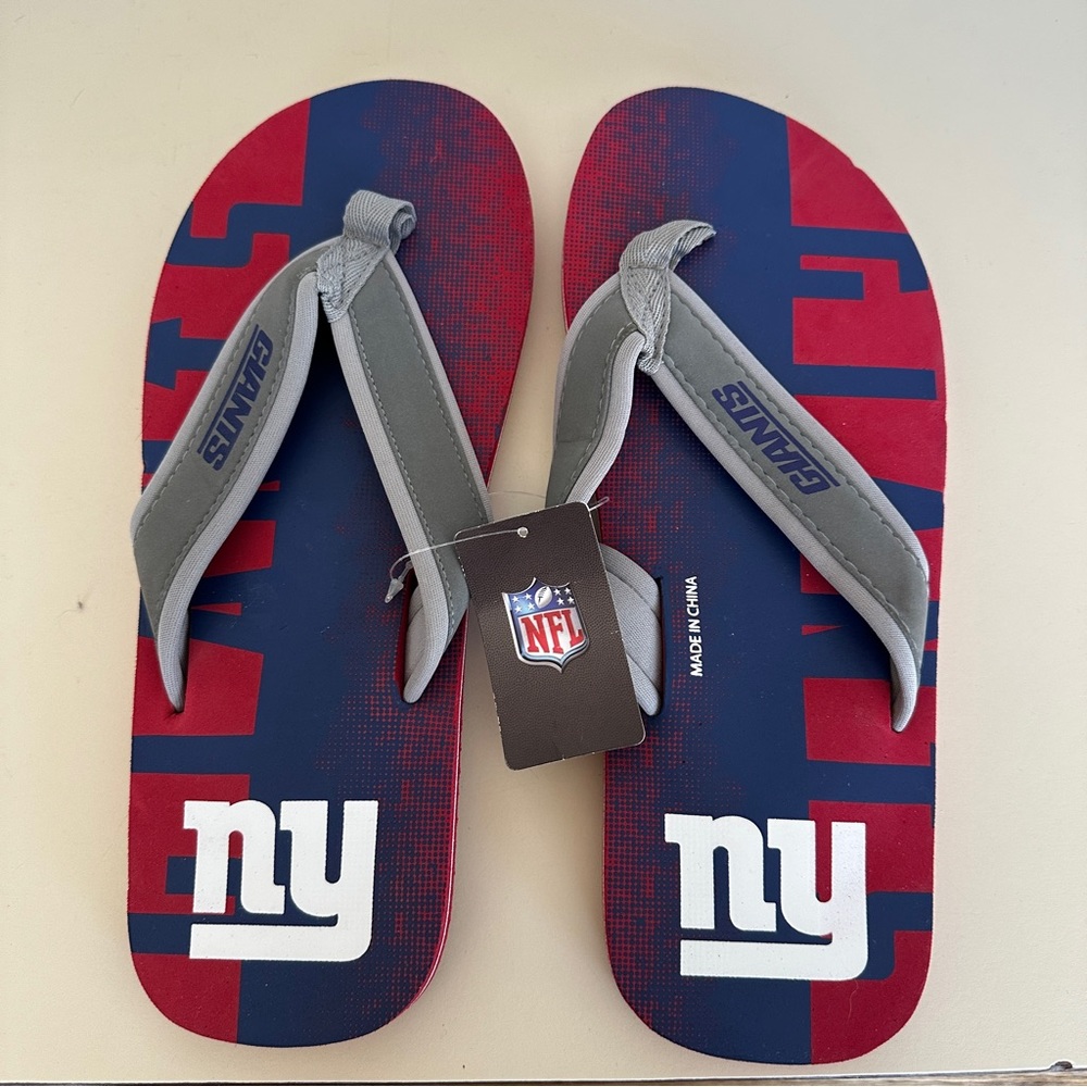 NFL Giants Red and Blue Men’s Flip Flops